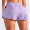 CRZ YOGA Womens High Waisted Running Shorts Mesh Liner 3'' Dolphin Quick Dry for Athletic Gym Track Workout with Zip Pocket Lilac X-Large view 2