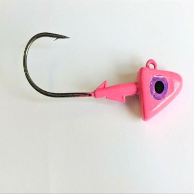 10 Painted Shad Jig Head Striper Bass Swimbait Lure B/N Ultra Point Hook-w/Eye Pink 1/4oz