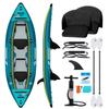 OCEANBROAD V1-420 Inflatable Sit-in Kayak(NO HIN) for Adults with Paddle, Kayak Seat, Pedal, Hand Pump and Bag, 4.2m/13ft 2-Person Kayak, Blue view 1