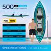OCEANBROAD V1-420 Inflatable Sit-in Kayak(NO HIN) for Adults with Paddle, Kayak Seat, Pedal, Hand Pump and Bag, 4.2m/13ft 2-Person Kayak, Blue view 2