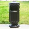 DYPASA Outdoor Trash can Outdoor Trash Can Cast Aluminum Recessed Panel Garbage Can Single Outdoor Metal Waste Bin with Decorative Panel, 10.5 Gallons Garbage can view 2
