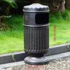 DYPASA Outdoor Trash can Outdoor Trash Can Cast Aluminum Recessed Panel Garbage Can Single Outdoor Metal Waste Bin with Decorative Panel, 10.5 Gallons Garbage can view 3
