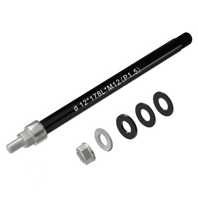 NICEDACK Thru Axle Adapter, M12 x 1.5-172-178mm for Bike Trailer Hitch, 12mm Thru Axle with 1.5 Thread Pitch, Thru-Axle Adapter with a Length Adjustable of 172-178mm