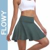 GGOV Womens Flowy Tennis Golf Skirts Built in Shorts Active Athletic Exercise Sports Workout Wear Skirts Skorts for Women Dark Green view 2