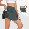 GGOV Womens Flowy Tennis Golf Skirts Built in Shorts Active Athletic Exercise Sports Workout Wear Skirts Skorts for Women Dark Green view 3
