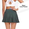 GGOV Womens Flowy Tennis Golf Skirts Built in Shorts Active Athletic Exercise Sports Workout Wear Skirts Skorts for Women Dark Green view 4