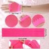 Yolev Neon Leg Warmers and Fishnet Gloves Set 80s Fancy Dress Costume Accessory Stretchy for Party Costume Accessories and Sports Yoga SuppliesRose Red view 2