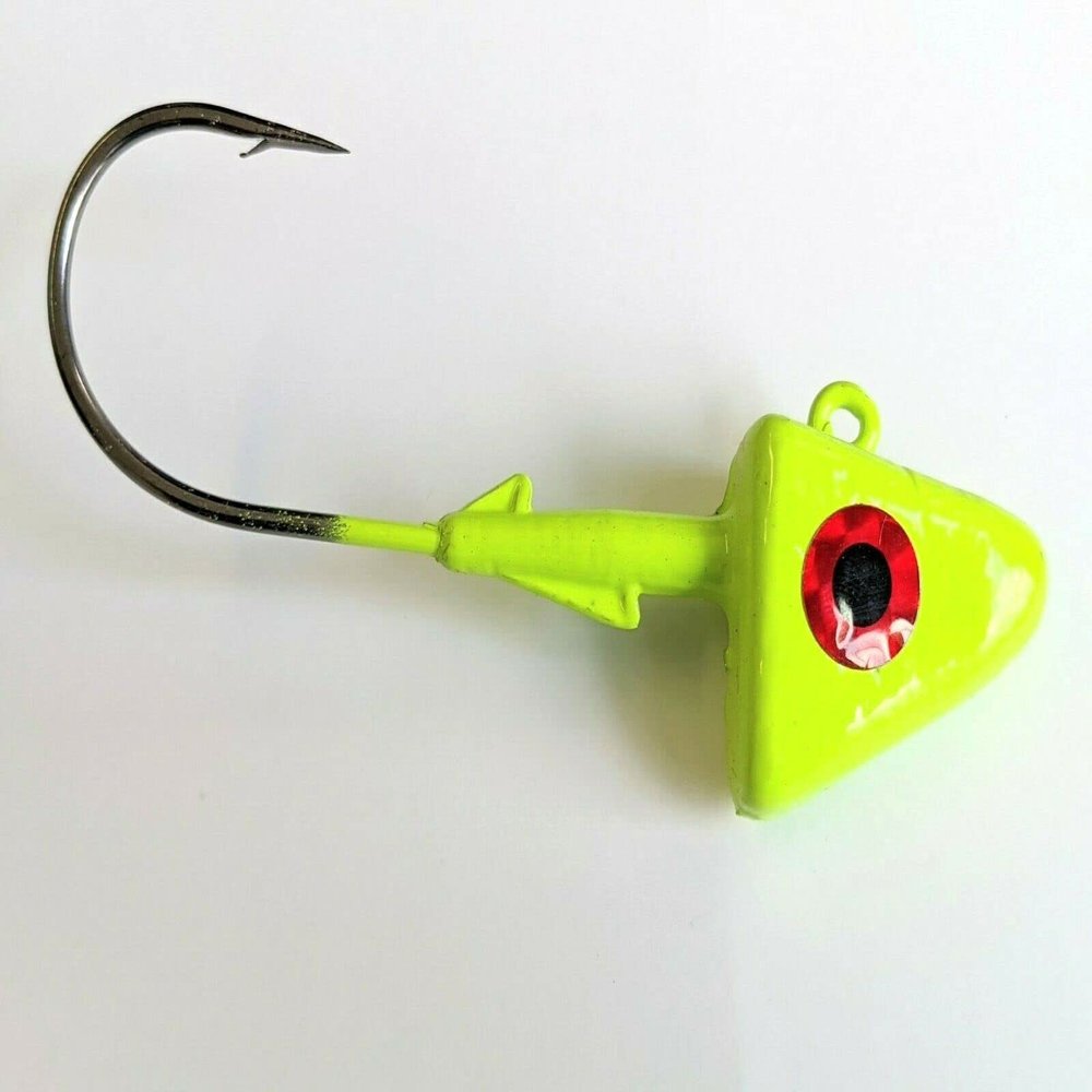 10 Painted Shad Jig Head Striper Bass Swimbait Lure B/N Ultra Point Hook-w/Eye Char 3/4oz