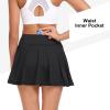 GGOV Womens Flowy Tennis Golf Skirts Built in Shorts Active Athletic Exercise Sports Workout Wear Skirts Skorts for Women Black view 4