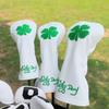 Montela Golf Club Covers Lucky Clover Golf Driver Covers Fairway Wood Head Cover Hybrid Headcover Leather 3 Wood Headcovers Golf Head Covers for Scotty Cameron Taylormade Titleist Odyssey view 4