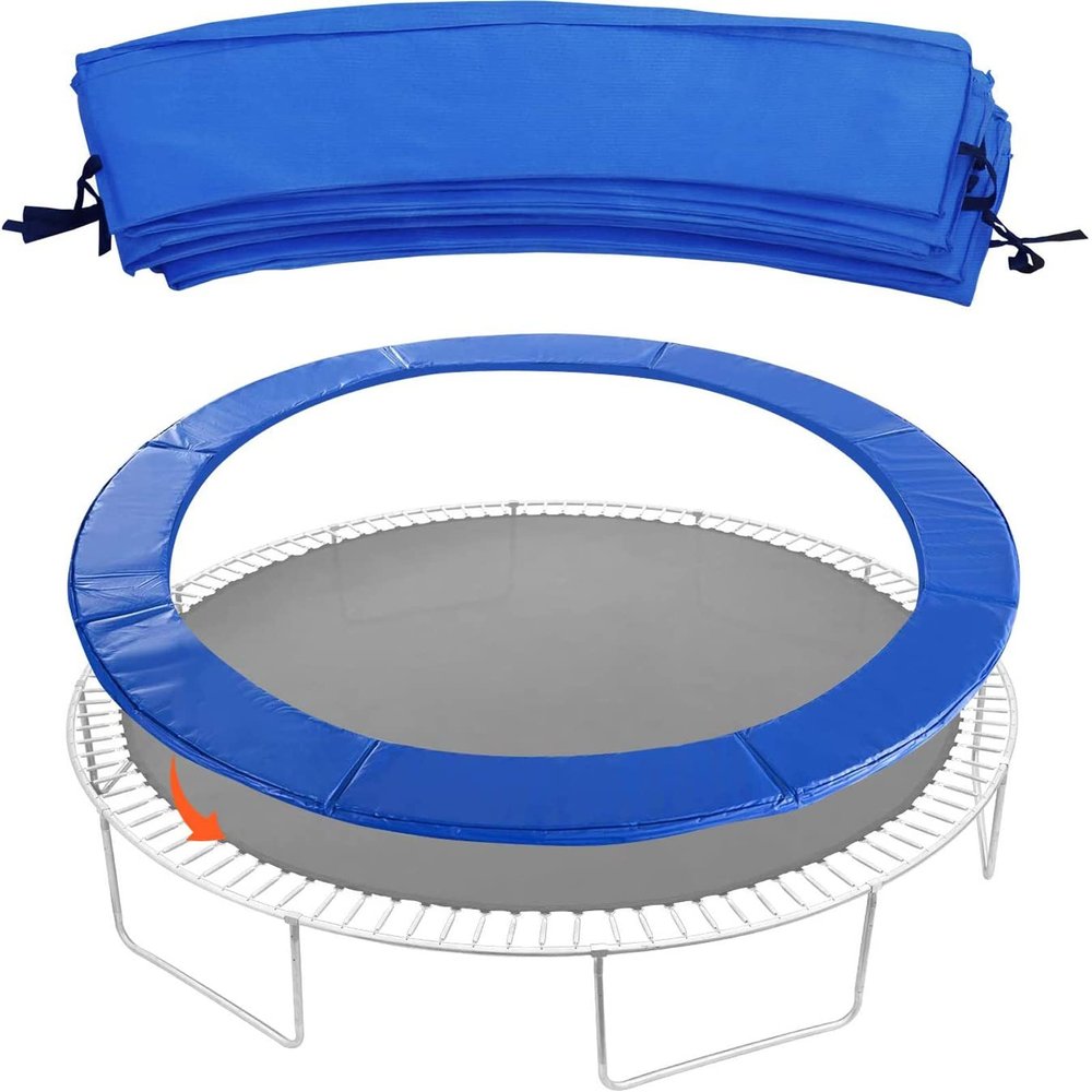 Trampoline Pad Spring Cover, Trampoline Frame Pad Replacement, Safety Pad Waterproof Round Trampoline Spring Cover Trampoline 5/6/8/10/12/13/14/15/16FT (Color : Blue, Size : 14FT)