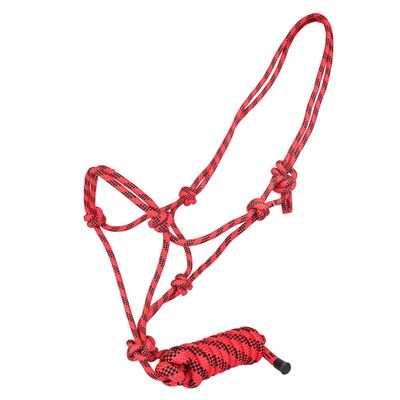Tabelo Cowboy Rope Halter w/Lead Red/Black