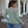 GOWMEE Women's T-Shirt Eyelet Embroidery Lettuce Trim Mock Neck Tee T-Shirt for Women (Color : Mint Green, Size : Small) view 2