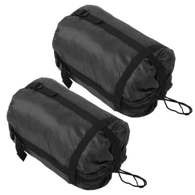 2Pcs Outdoor Camping Sleeping Bag Versatile Storage Bag Travel Adult Compression Storage Bag Black HWYSD201202 for Camping, Mountaineering, Picnic and Other Outdoor Activities