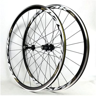 ZECHAO 700C Light Weight Road Bike Wheelset Clincher 30mm Rim Brake Only 1650g Aluminum Alloy 11 Speed C Brake V Brake Wheelset (Color : Gold, Size : 700c)