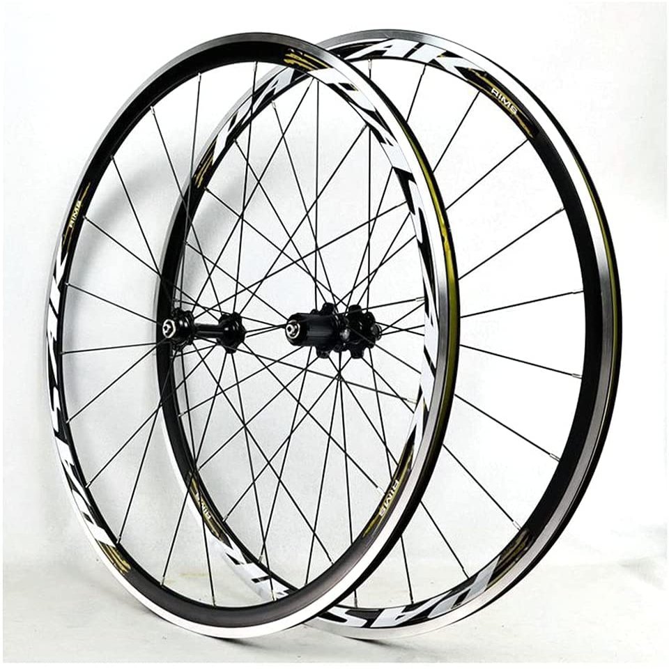 ZECHAO 700C Light Weight Road Bike Wheelset Clincher 30mm Rim Brake Only 1650g Aluminum Alloy 11 Speed C Brake V Brake Wheelset (Color : Gold, Size : 700c)