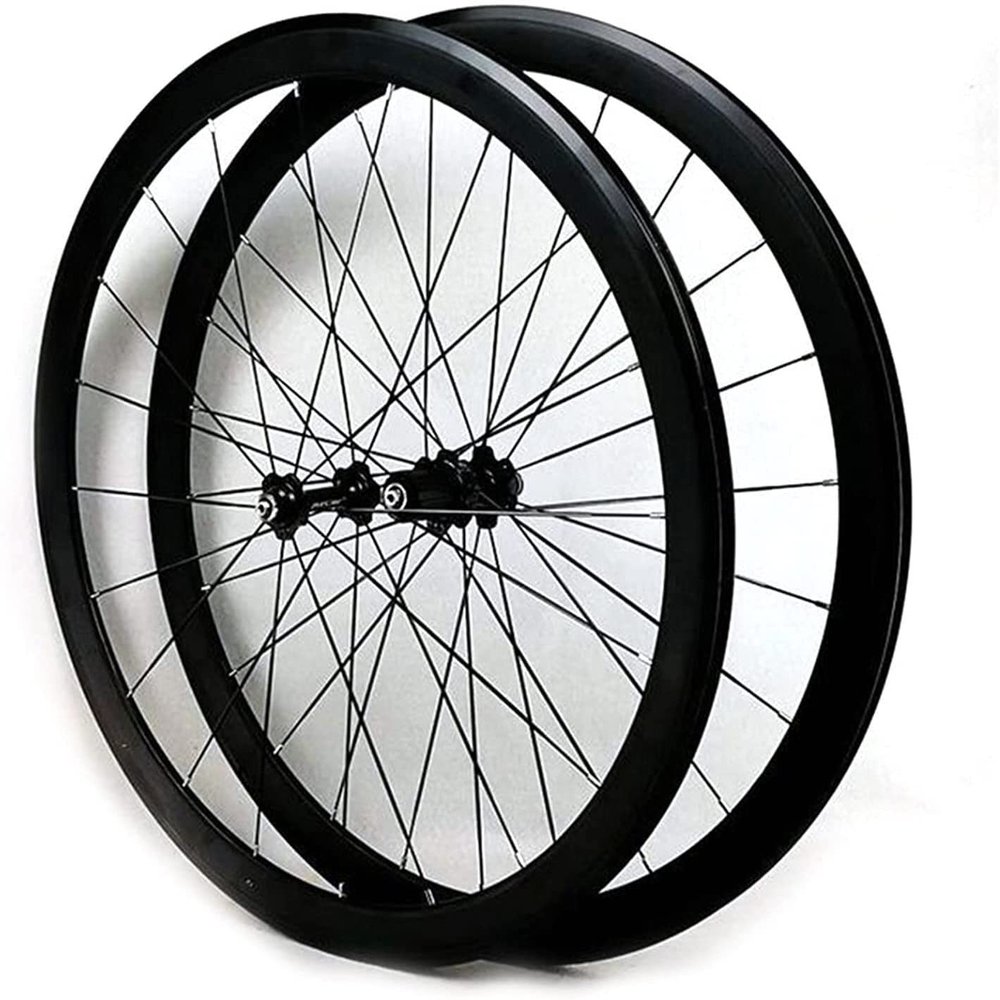 ZECHAO 700C Light Weight Road Bike Wheelset,Clincher Tubeless Ready Rim 20mm Wide Quick Release Fit to 7-11 Speed Bike Wheels Wheelset (Color : Black, Size : 700c)