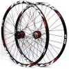 ZECHAO Mountain Bike Wheelset 26/27.5/29 Inch,Aluminum Alloy Rim 32H Disc Brake Mountain Wheelset QR Front Rear Wheels 7-11 Speed Cassette Wheelset (Color : Red, Size : 27.5 inch) view 1