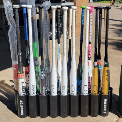 Baseball Bat Dugout Display Rack Free Standing