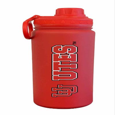 Campus Colors NCAA Stainless Steel Water Bottle - Twist on cap - 24 oz - Carry Clip - Keeps Your Drinks Hot or Cold for Hours (Utah Utes - Red)