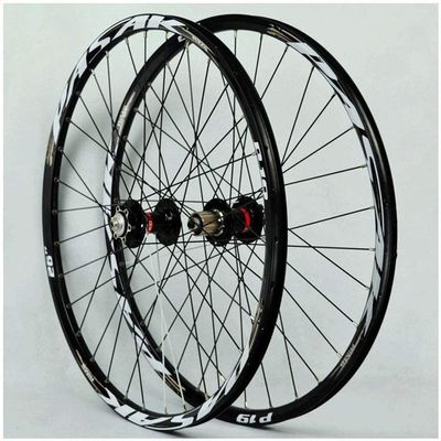 ZECHAO 26/27.5/29 Inch Bike Wheel Set,Double Wall Rims Cassette Flywheel Sealed Bearing Disc Brake QR 7-11 Speed Mountain Cycling Wheels Wheelset (Color : Black, Size : 27.5inch)