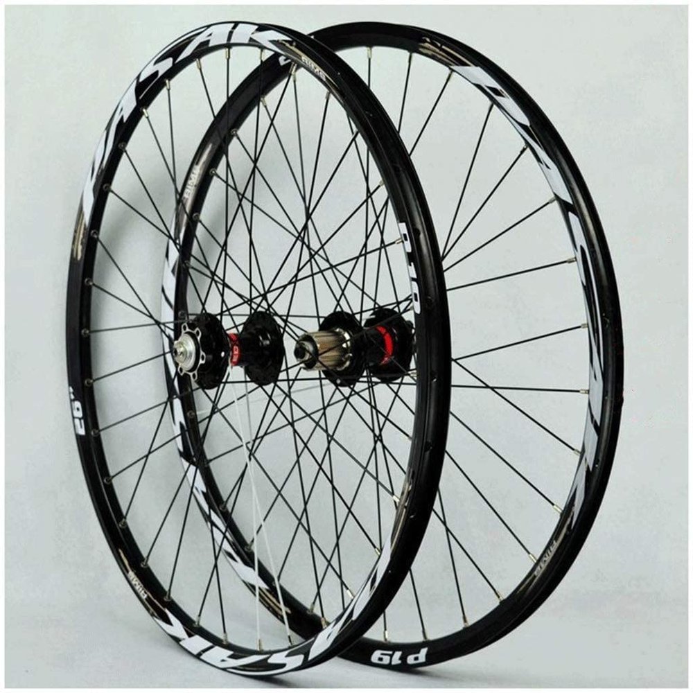 ZECHAO 26/27.5/29 Inch Bike Wheel Set,Double Wall Rims Cassette Flywheel Sealed Bearing Disc Brake QR 7-11 Speed Mountain Cycling Wheels Wheelset (Color : Black, Size : 27.5inch)