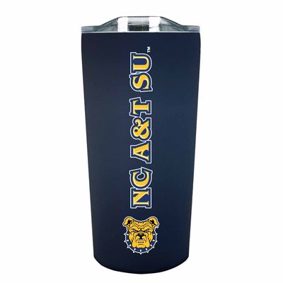 Campus Colors NCAA Stainless Steel Tumbler perfect for Gameday - 18 oz - Double Walled - Keeps Drinks Perfectly Insulated (North Carolina A&T State University - Navy)