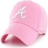 47 MLB Unisex-Adult Clean Up Adjustable Hat Cap One Size Fits All (Atlanta Braves Rose Pink)