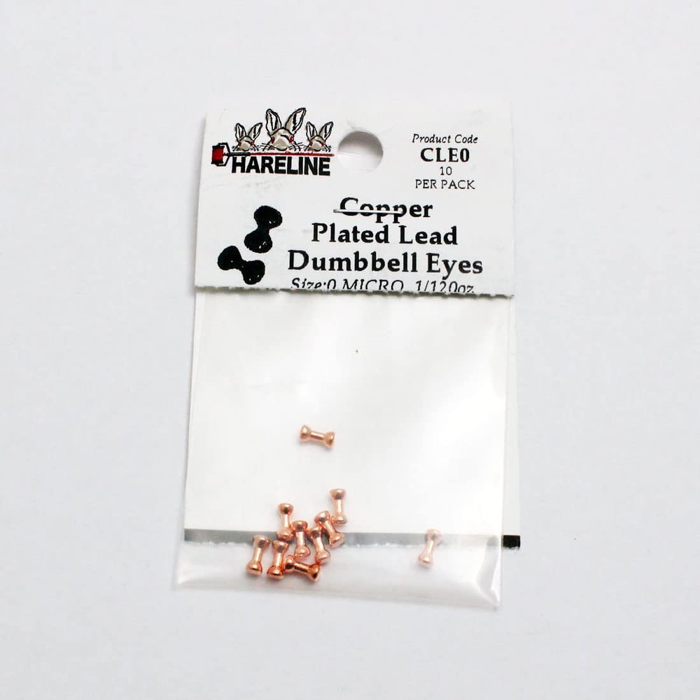 Hareline Lead Dumbbell Eyes 0 Micro Copper Plated