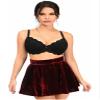Daisy Corsets Women's Plus Size Dark Red Crushed Velvet Skirt view 1