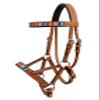 CHALLENGER Horse Western Tan Leather Serape Beaded Bitless Sidepull Bridle Split Reins 77RS42 view 2