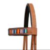 CHALLENGER Horse Western Tan Leather Serape Beaded Bitless Sidepull Bridle Split Reins 77RS42 view 3
