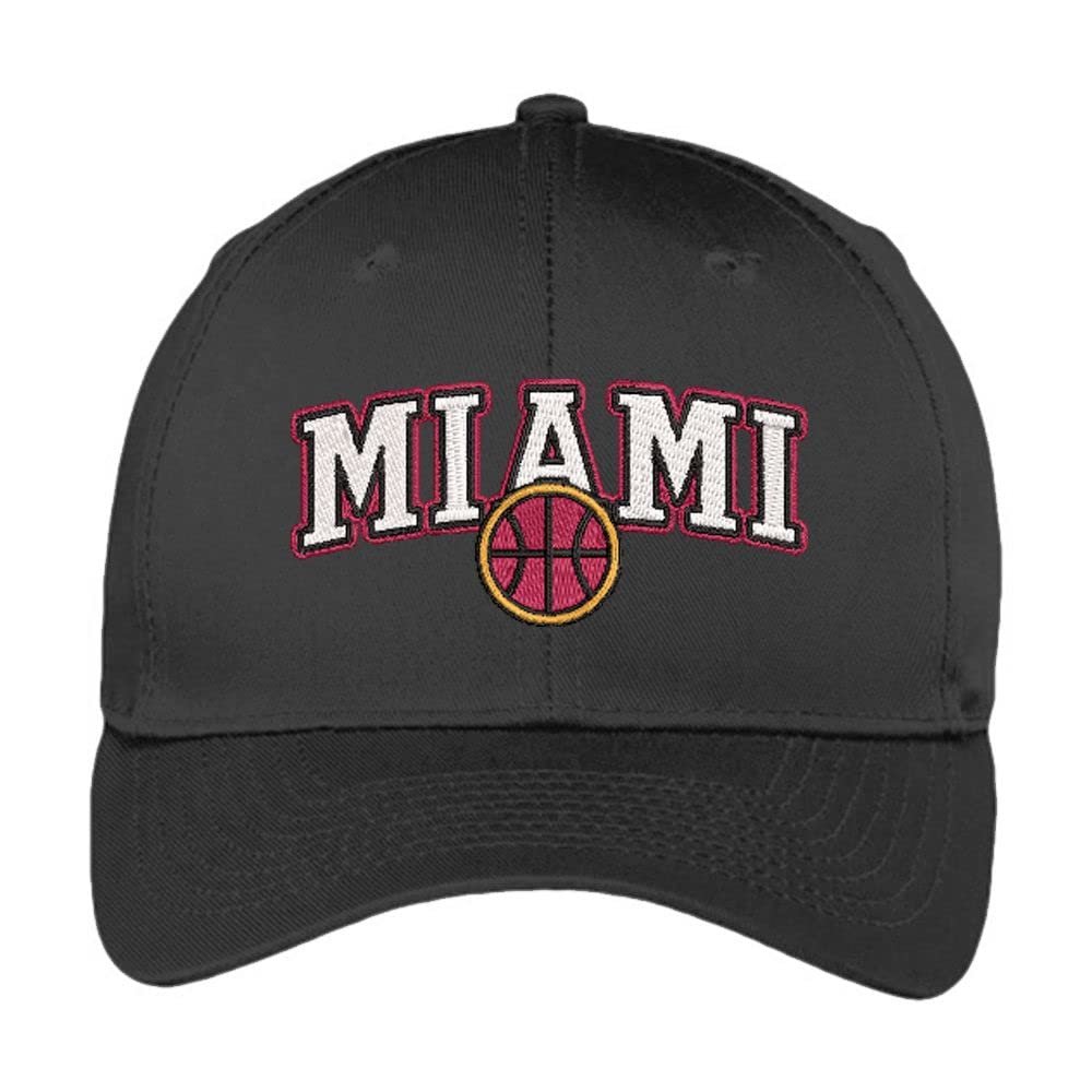 Miami Retro Basketball Vintage Fan Hat (Black Hat)