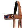 CHALLENGER Horse Western Tan Leather Multicolor Beaded Bitless Sidepull Bridle Split Reins Yellow 77RS44 view 3