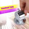 Wisecoco Hand Tally Counters, Mini Metal 4 Digit Number Handheld Hand Tally Counter for Coaching, Knitting, People, Lap (Silver) view 4