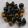 Hareline Fly Tying Double Pupil Eyes - X-Large Brass, Black with Yellow and Black