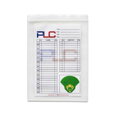 PLC Sports Lineup Card Refill Pack 10 Lineup Cards with Zip Seal Pocket, 4-Part Carbon Copy, 5.5" x 8.5"