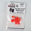 Hareline Double Pupil Brass Eyes 5 Fl Orange with White and Black view 1