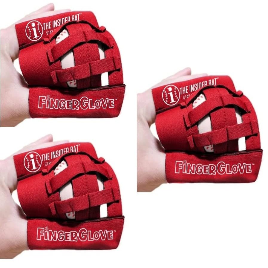 Fingerglove Insider Bat WebGlove Mini Training Glove - Baseball Softball Hand Eye Coordination Training Aid Tool Equipment (3 Pack)