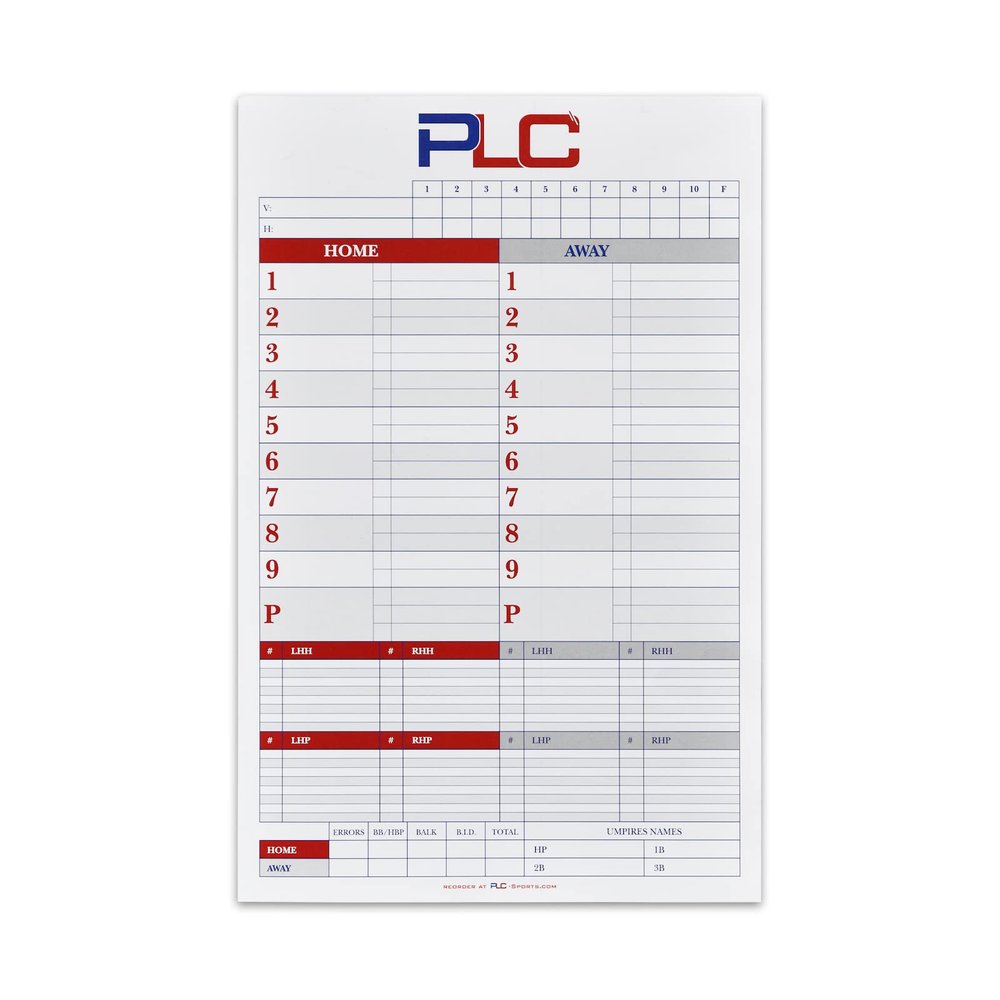PLC Sports Travel Sized Baseball Softball Dugout Charts Dugout Cards 8.5 x 11 (30)