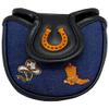 Giggle Golf Mallet Putter Cover, PU Leather with Colorful Embroidered Designs and Magnetic Closure, for Men & Women (Denim Western) view 2
