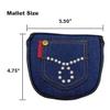 Giggle Golf Mallet Putter Cover, PU Leather with Colorful Embroidered Designs and Magnetic Closure, for Men & Women (Denim Western) view 3