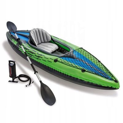 DFT Inflatable Kayak 1 Person, Single Canoe, Size 274X76x33cm, 0.75Mm High-Density Tough PVC, Including Hand Pump, Aluminum Paddle(Color:AA,Size:274x76x33cm)