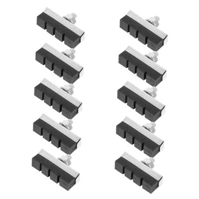 10 Sets Brake Pads Road Bike Brake Rubber Shoes Brakes for Bikes Bike Parts MTB Brake Block Cycle Brake Block Brake Parts Black Bike Caliper Brake Pad Bike Pads Cycling Metal Fold