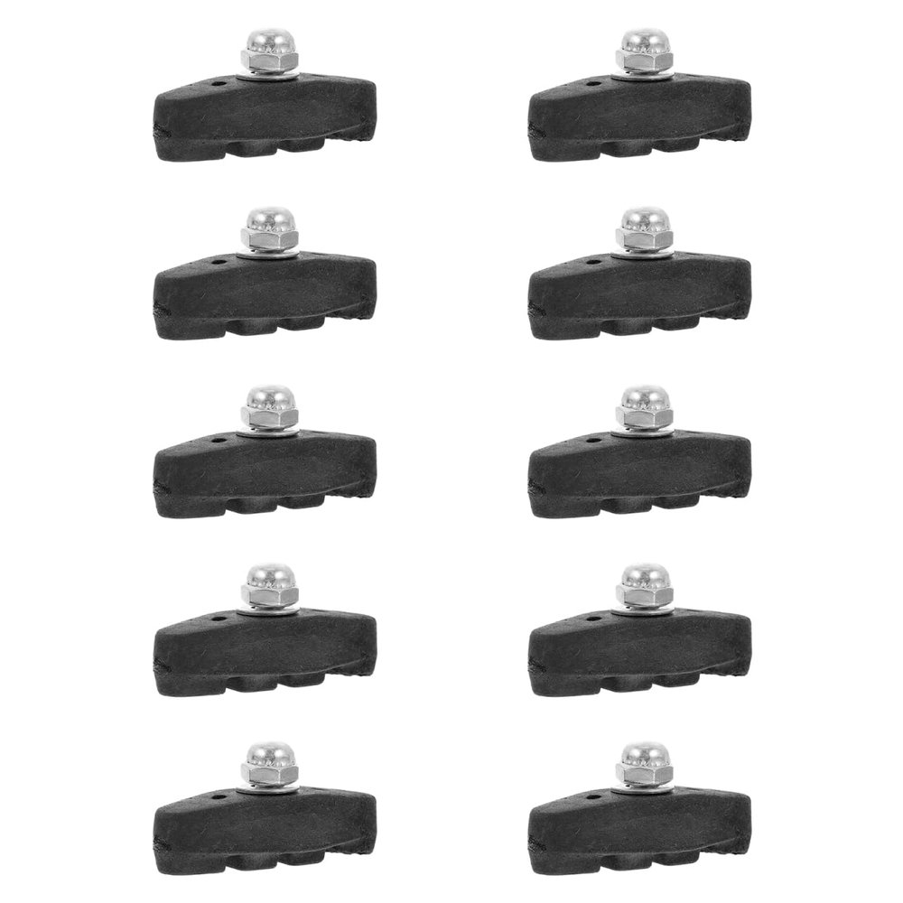 BESPORTBLE 10 Sets Brake Pads Bike Wheel Pad Accessories Mountain Bike Brake Padsds Caliper Brake Pad Wear-Resistant Brake Pads Bike Caliper Brake Pads Bike Supplies Black Metal Rubber BMX