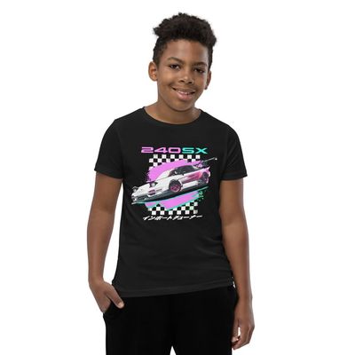 90s JDM Aesthetic 240SX Japanese Tuner Car Drift Custom Youth Short Sleeve T-Shirt Black