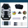 2 Adult 3 Person Inflatable Boat for Fishing and Recreation, 485 Lbs Capacity, Large Foot Pump Included, Ideal for Kayaking and Boating view 2