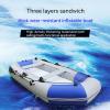 Inflatable Rubber Boat 2 Adults, 3 Adults Fishing Kayak, Brushed Bottom, Independent Air Chamber, 1.8Mm Thickness, Thickened Inflatable Boat Can Be Folded(Size:220CM) view 3