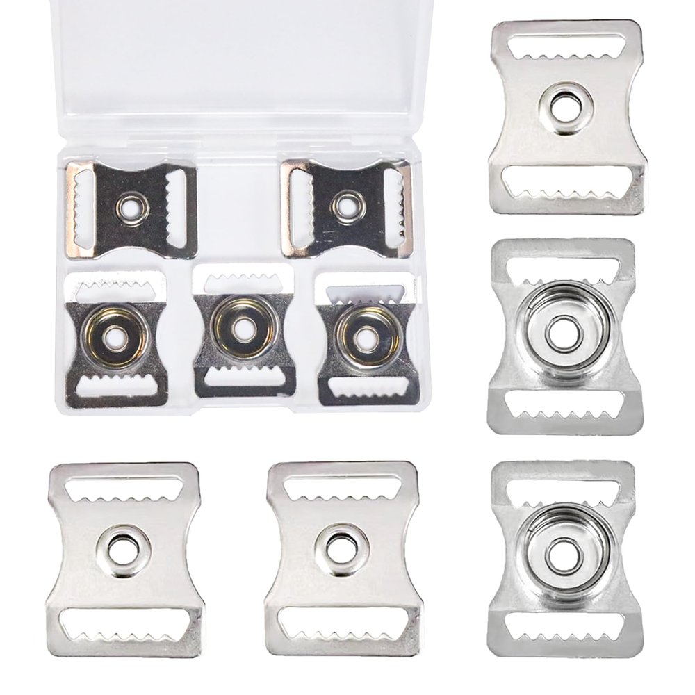 Joaoxoko Youth Baseball Helmet Buckles, 10pcs Stainless Steel Sports Chin Strap Adapter Repair Kit for Catcher