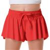 Girls Flowy Shorts Butterfly Shorts for Kids with Pocket 2-in-1 Athletic Shorts Running Shorts for Girls Youth Teen Active Workout Sports (Red# Girls, Small) view 1